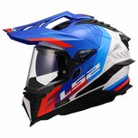 LS2 MX701 Explorer Adventure helm Hexa glans wit blauw rood