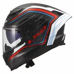 LS2 FF807 Dragon integraalhelm Subic glans wit blauw rood carbon zwart