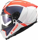 LS2 FF817 Challenger II helm Titan mat wit blauw rood