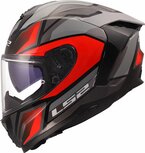 LS2 FF817 Challenger II helm Viper glans grijs rood