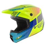 Fly Racing Kinetic crosshelm Drift glans blauw geel grijs