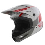 Fly Racing Kinetic kinder crosshelm Drift glans grijs rood - Maat kinder M 49-50 CM