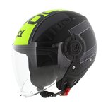 Axxis Metro S jethelm Duo mat zwart geel - Maat XXS - Kinder scooterhelm, brommerhelm, motorhelm