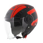 Axxis Metro S jethelm Duo mat zwart rood - Maat XXS - Kinder helm voor scooter &amp; motor