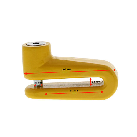 Schijfremslot MKX-Lock 10mm geel