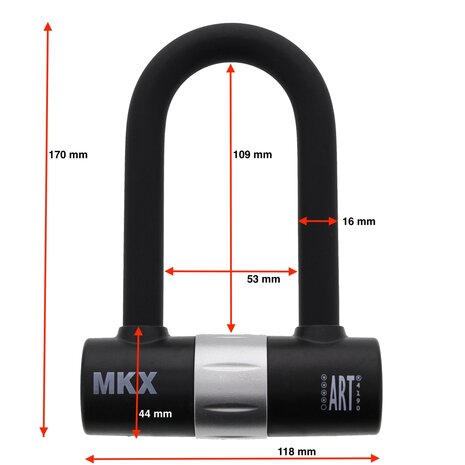 MKX-lock Beugelslot / Schijfremslot lang