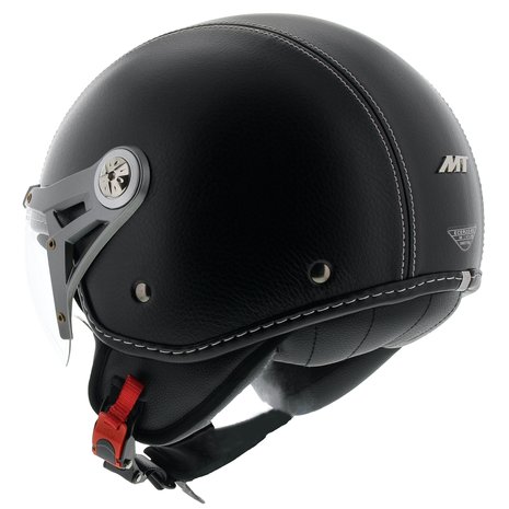 MT Soul Retro helm leer zwart - Helmspecialist