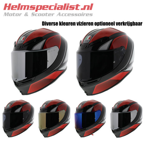 AGV K6 Hyphen Zwart Rood Wit
