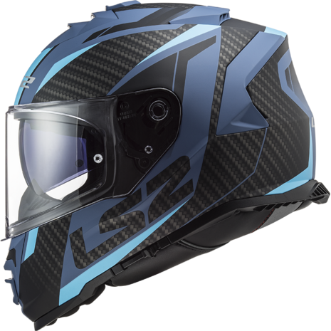 LS2 FF800 Storm motorhelm Racer mat titanium blauw