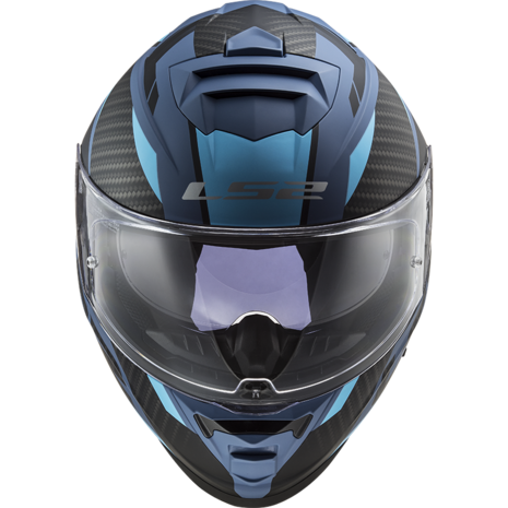 LS2 FF800 Storm motorhelm Racer mat titanium blauw