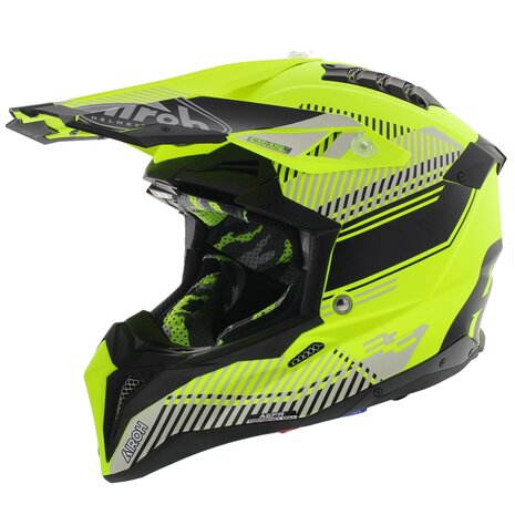 Airoh Aviator 3 AMS² Wave mat geel zwart grijs