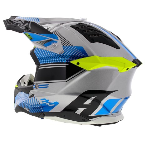 Airoh Aviator 3 AMS² Wave glans zilver blauw geel