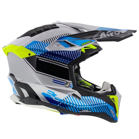 Airoh Aviator 3 AMS² Wave glans zilver blauw geel