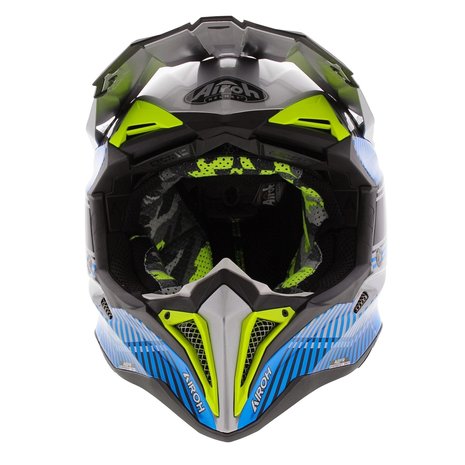 Airoh Aviator 3 AMS² Wave glans zilver blauw geel