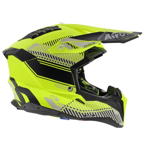 Airoh Aviator 3 AMS² Wave mat geel zwart grijs