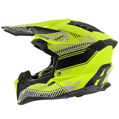 Airoh Aviator 3 AMS² Wave mat geel zwart grijs
