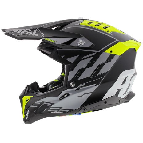Airoh Aviator 3 AMS² Rampage mat zwart grijs fluo geel