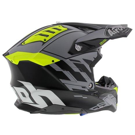 Airoh Aviator 3 AMS² Rampage mat zwart grijs fluo geel