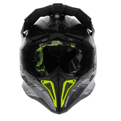 Airoh Aviator 3 AMS² Rampage mat zwart grijs fluo geel