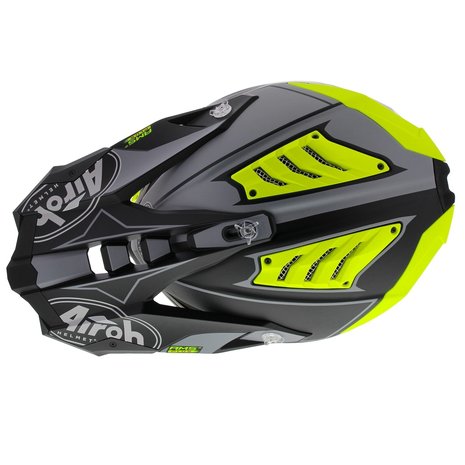 Airoh Aviator 3 AMS² Rampage mat zwart grijs fluo geel