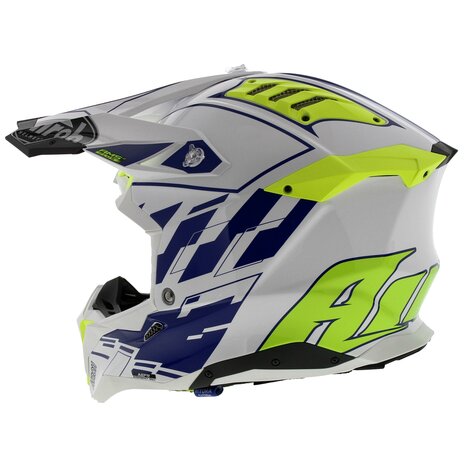 Airoh Aviator 3 AMS² Rampage glans blauw wit fluo geel