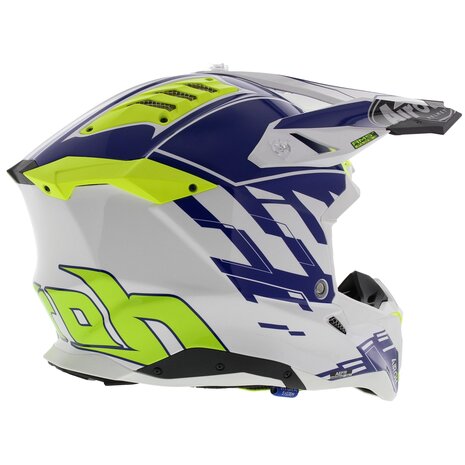 Airoh Aviator 3 AMS² Rampage glans blauw wit fluo geel