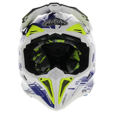 Airoh Aviator 3 AMS² Rampage glans blauw wit fluo geel