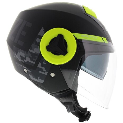 Vemar Breeze jethelm Camo mat zwart grijs fluor geel