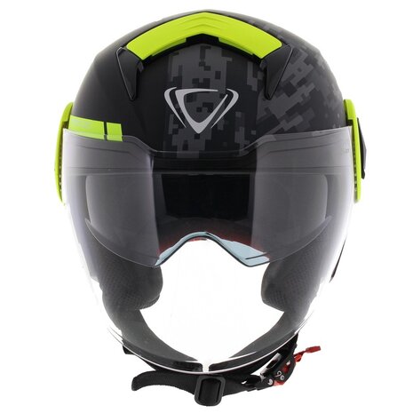 Vemar Breeze jethelm Camo mat zwart grijs fluor geel
