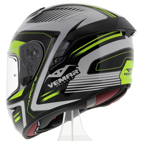 Vemar Motorhelm Hurricane Laser glans wit geel zwart