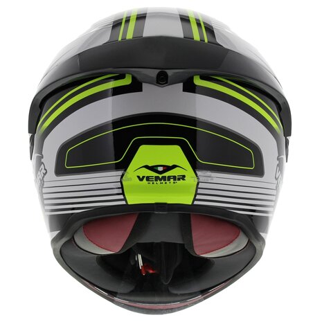 Vemar Motorhelm Hurricane Laser glans wit geel zwart