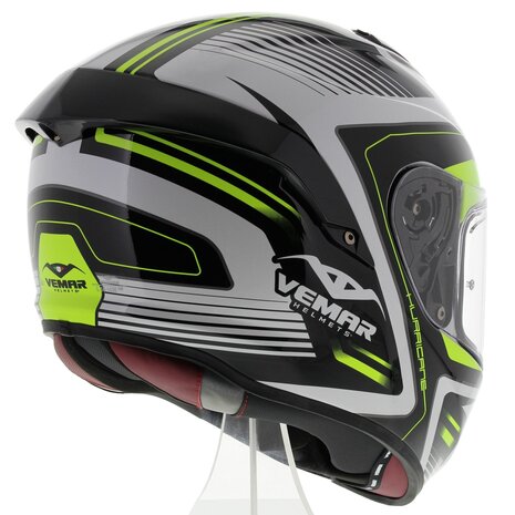 Vemar Motorhelm Hurricane Laser glans wit geel zwart