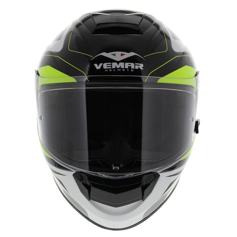 Vemar Motorhelm Hurricane Laser glans wit geel zwart