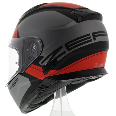 Vemar Motorhelm Zephir Mars mat antraciet zwart rood