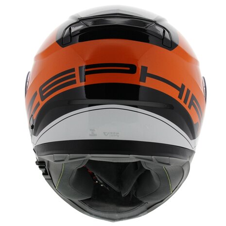 Vemar Motorhelm Zephir Mars glans oranje zwart wit