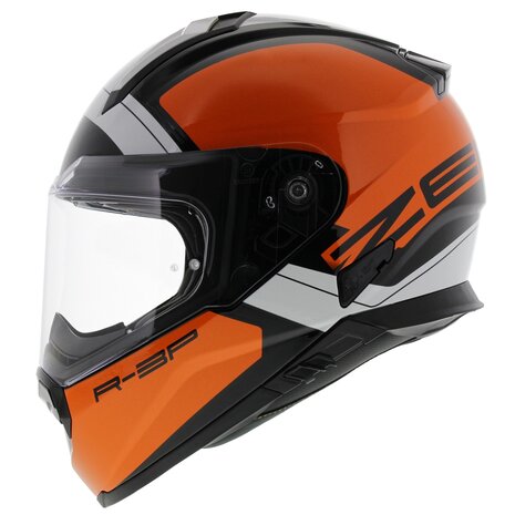 Vemar Motorhelm Zephir Mars glans oranje zwart wit - Maat L