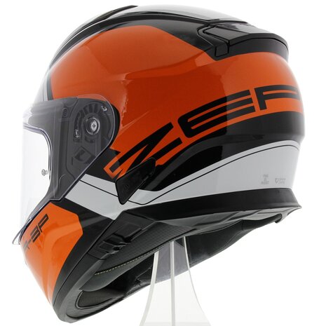 Vemar Motorhelm Zephir Mars glans oranje zwart wit - Maat L