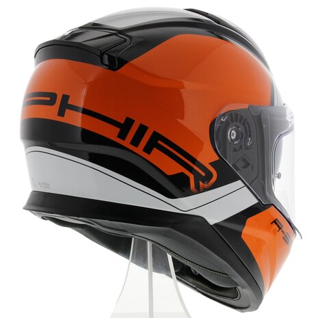 Vemar Motorhelm Zephir Mars glans oranje zwart wit - Maat L