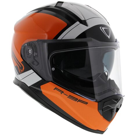 Vemar Motorhelm Zephir Mars glans oranje zwart wit - Maat L