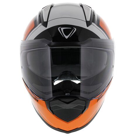 Vemar Motorhelm Zephir Mars glans oranje zwart wit - Maat L