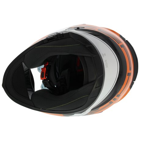 Vemar Motorhelm Zephir Mars glans oranje zwart wit