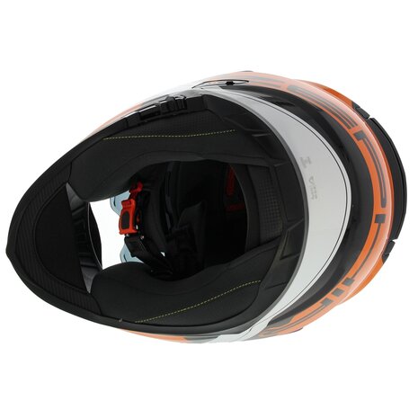 Vemar Motorhelm Zephir Mars glans oranje zwart wit - Maat L