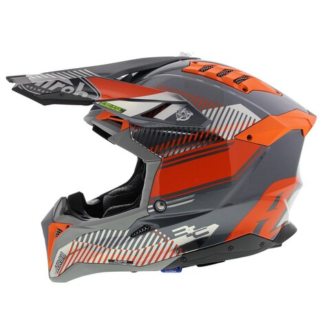 Airoh Aviator 3 AMS² Wave oranje grijs chrome
