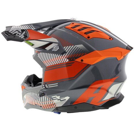 Airoh Aviator 3 AMS² Wave oranje grijs chrome