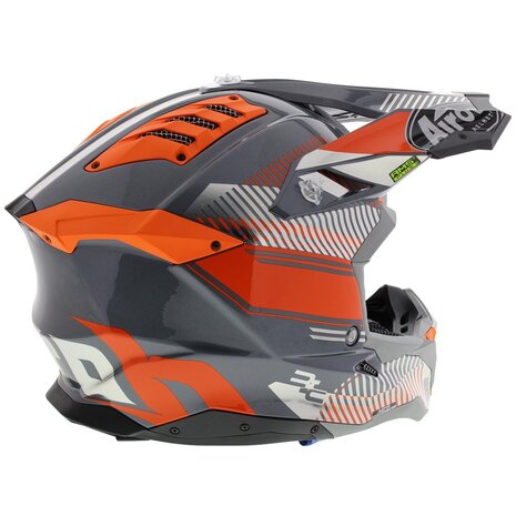 Airoh Aviator 3 AMS² Wave oranje grijs chrome