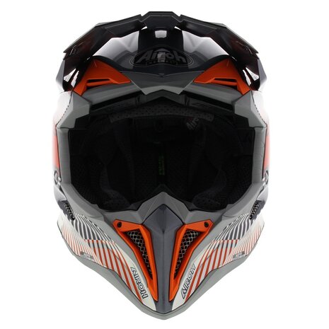 Airoh Aviator 3 AMS² Wave oranje grijs chrome