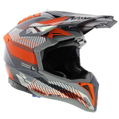 Airoh Aviator 3 AMS² Wave oranje grijs chrome