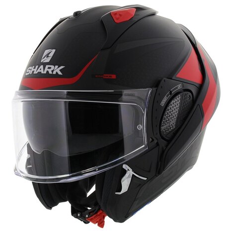 Shark EVO-GT systeemhelm motorhelm Encke mat zwart rood