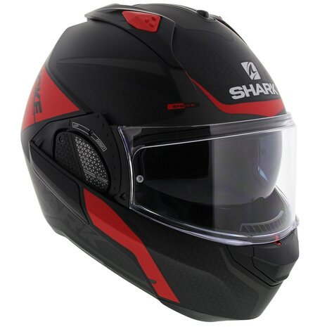 Shark EVO-GT systeemhelm motorhelm Encke mat zwart rood