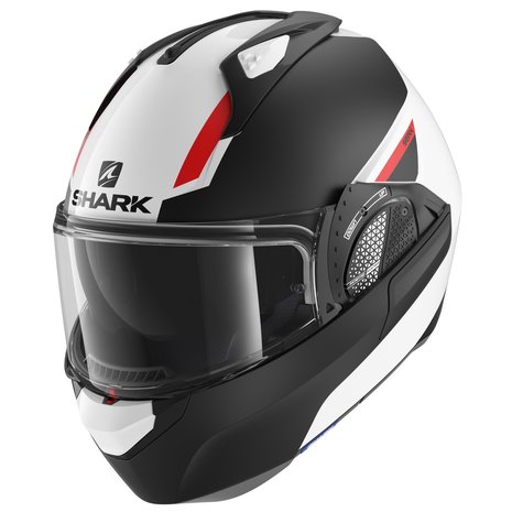 Shark EVO-GT systeemhelm motorhelm Sean wit zwart rood - Helmspecialist